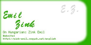 emil zink business card